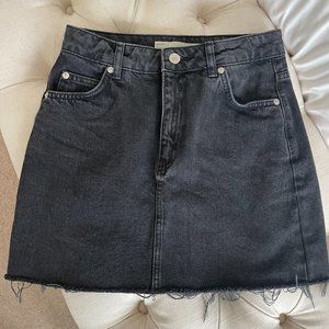 Topshop Black Denim Skirt